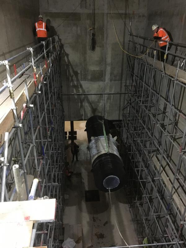 Hoisting load into basement level